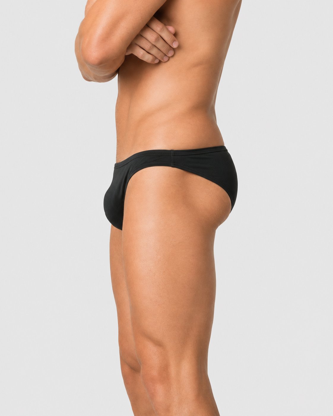 Bazlisk Wake 1.5 Swim Brief black, side profile detail shot